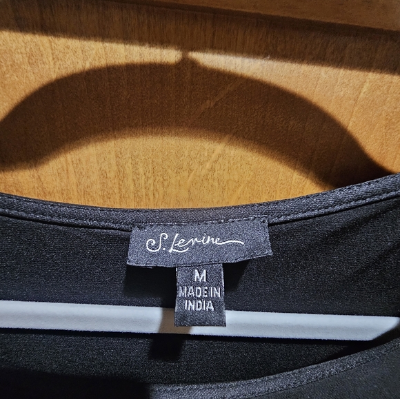 Sequin Womens Boat Neck Elbow Sleeve Blouse - Picture 4 of 5